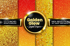 Golden Glow Digital Papers - 04 variations Product Image 1