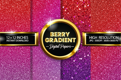 Berry Gradient Digital Papers - 04 variations Product Image 1