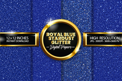 Royal Blue Stardust Glitter Digital Papers - 04 variations Product Image 1
