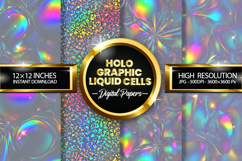 Holographic Liquid Cells Digital Papers - 04 Variations Product Image 1