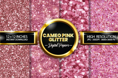 Cameo Pink Glitter Digital Papers - 04 Variations Product Image 1