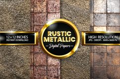 Rustic Metallic Digital Papers - 04 variations Product Image 1