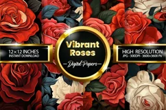 Vibrant Roses Digital Papers - 04 Variations Product Image 1