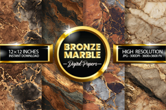 Bronze Marble Digital Papers - 04 Variations Product Image 1