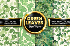 Green Leaves Digital Papers - 04 Variations Product Image 1