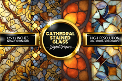 Cathedral Stained Glass Digital Papers - 04 variations Product Image 1