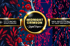Midnight Crimson Digital Papers - 04 Variations Product Image 1