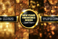 New Years fireworks bokeh Digital Papers - 04 variations Product Image 1