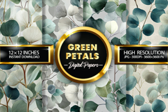 Green Petals Digital Papers - 04 Variations Product Image 1