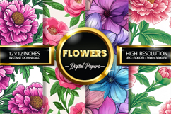 Flowers Digital Papers - 04 Variations Product Image 1
