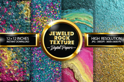 Jeweled Rock Texture Digital Papers - 04 Variations Product Image 1