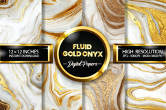 Fluid Gold Onyx Digital Papers - 04 Variations Product Image 1