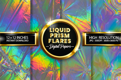 Liquid Prism Flares Digital Papers - 04 Variations Product Image 1