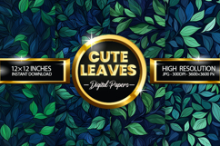 Cute Leaves Digital Papers - 04 Variations Product Image 1