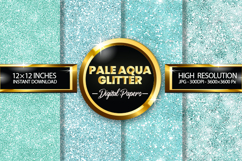Pale Aqua Glitter Digital Papers - 04 Variations Product Image 1