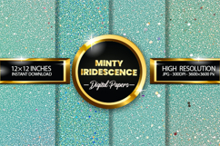 Minty Iridescence Digital Papers - 04 Variations Product Image 1
