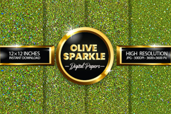 Olive Sparkle Digital Papers - 04 variations Product Image 1