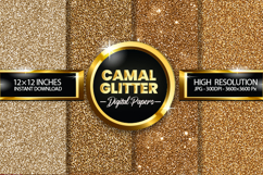 Camel Glitter Digital Papers - 04 Variations Product Image 1