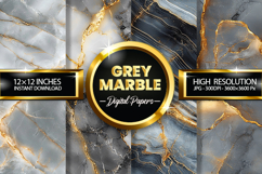 Grey Marble Digital Papers - 04 Variations Product Image 1