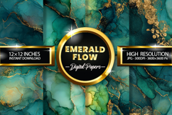 Emerald Flow Digital Papers - 04 Variations Product Image 1