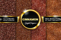 Cinnamon Glitter Digital Papers - 04 Variations Product Image 1