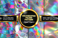 Holographic Filling Pattern Digital Papers - 04 Variations Product Image 1