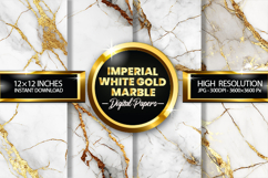 Imperial White Gold Marble Digital Papers - 04 Variations Product Image 1