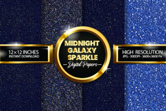 Midnight Galaxy Sparkle Digital Papers - 04 variations Product Image 1