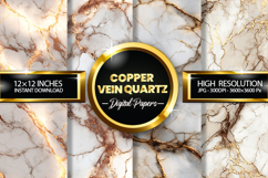 Copper Vein Quartz Digital Papers - 04 variations Product Image 1