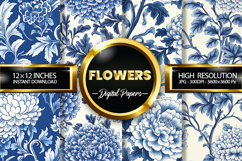 Flowers Digital Papers - 04 Variations Product Image 1
