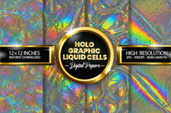 Holographic Liquid Cells Digital Papers - 04 Variations Product Image 1