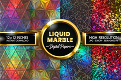 Liquid Marble Digital Papers - 04 Variations Product Image 1