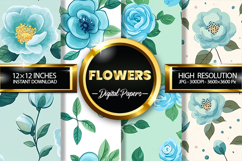 Flowers Digital Papers - 04 Variations Product Image 1