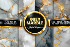 Grey Marble Digital Papers - 04 Variations Product Image 1
