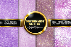 Orchid Mist Glitter Digital Papers - 04 Variations Product Image 1