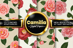 Camilia Flowers Digital Papers - 04 Variations Product Image 1