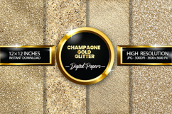 Champagne Gold Glitter Digital Papers - 04 variations Product Image 1