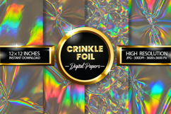 Crinkle Foil Digital Papers - 04 variations Product Image 1