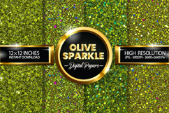 Olive Sparkle Digital Papers- 04 variations Product Image 1