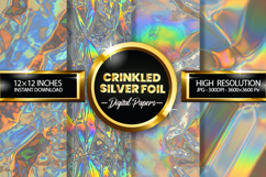 Crinkled Silver Foil Digital Papers - 04 Variations Product Image 1