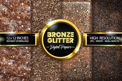 Bronze Glitter Digital Papers - 04 Variations Product Image 1