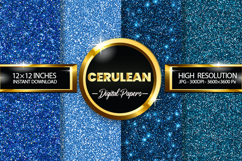 Cerulean Glitter Digital Papers - 04 Variations Product Image 1
