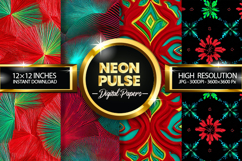 Neon Pulse Digital Papers - 04 variations Product Image 1