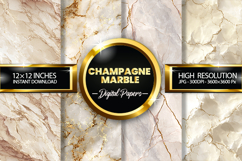 Champagne Marble Digital Papers - 04 variations Product Image 1