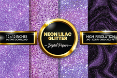 Neon Lilac Glitter Digital Papers - 04 Variations Product Image 1