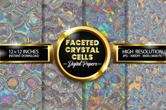 Faceted Crystal Cells Digital Papers - 04 Variations Product Image 2
