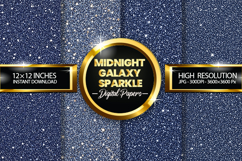 Midnight Galaxy Sparkle Digital Papers - 04 variations Product Image 1