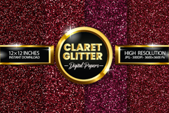 Claret Glitter Digital Papers - 04 Variations Product Image 1