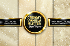 Creamy Vanilla Glitter Digital Papers - 04 variations Product Image 1