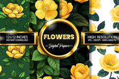 Flowers Digital Papers - 04 Variations Product Image 1